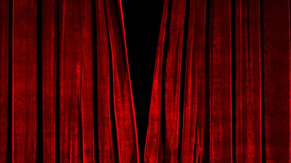 Stage curtains partly open